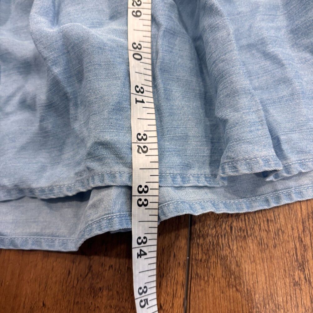 Rails Noelle Ruffle Tiered Sleeveless Baby Doll Chambray Dress Blue Size SP - Picture 9 of 10
